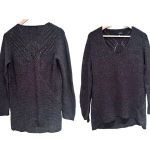 Line oversized sweater chunky knit dark grey size medium wool blend